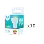 LED-lampa GU10 7W 230V 3000K 38°, 10-pack, Varmvitt