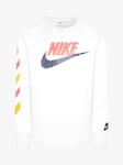 Nike Kids' Hazard Logo Long Sleeve T-Shirt, White