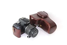 Camera protective Leather case,Suitable for Canon 18-55, 18-135, 18-200 lens,EOS 1100D 1200D 1300D brown