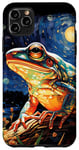 Coque pour iPhone 11 Pro Max Lune étoilée Nuit Grenouille Verte Van Gogh Portrait Peinture Art