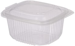 GUILLIN - ONDIPACK OK500 SACHET DE 50 Boite 500cc Micro-Ondable A Couvercle Charniere, Polypropylène, Transparent, 14,2 x 12,3 x 6,9 cm, Translucide