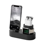[Ander Online] (Support de chargement unique, câble de données non inclus) Support de chargement trois-en-un, adapté pour iPhone, Apple Watch, AirPods (noir)