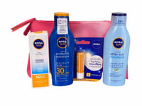 Nivea Holiday Gift Set SPF30 After Sun Lotion Lip Balm UV Face Shine Control 50