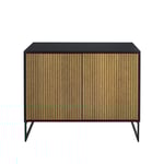 Englesson Line skänk walnut/black, 2dörrar+1hylla, svarta metallben