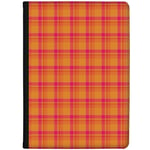 Azzumo Orange and Pink Tartan Pattern Faux Leather Case Cover/Folio for the Apple iPad 10.2 (2020) 8th Generation