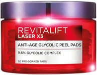 L'Oreal Paris Revitalift Laser Renew anti Ageing Glycolic Acid Peel Pads X 30