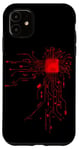 Coque pour iPhone 11 CPU Cœur Processeur Circuit imprimé IA Geek Gamer Heart