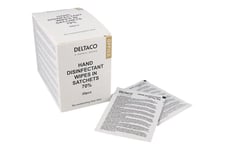DELTACO Office Hand disinfectant wipes in sachets, 20pcs