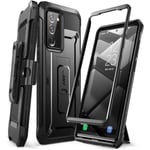 CASE Unicorn Beetle Pro Series Fodral för Samsung Galaxy Note 20 Ultra (2020 Release), Helkropp Robust Holster & Kickstan Svart