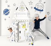 Rymdraket i kartong (Måla själv)