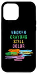 Coque pour iPhone 14 Pro Max Les crayons cassés de sensibilisation à la santé mentale restent de couleur
