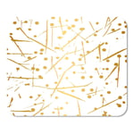 Gold Golden and White Modern Abstract Ink Pattern Brush Home School Game Player Computer Worker MouseMat Mouse Padch