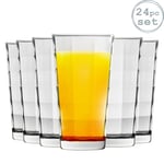 Bormioli Rocco 24x Cube Highball Glasses Dimpled Water Juice 365ml Clear