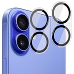 [2-Pack] iPhone 16 Linsskydd av Härdat Glas - Skydd för Kamera, Anti-Reptåligt