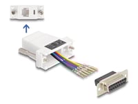 Delock Assembly Kit - Seriell Adapter - 15 Pin D-Sub (Db-15) (Hona) Skruvbar Till Rj-12 (6 Stift) (Hona) - Individuellt Tilldelningsbar Seriell Gränssnitt - Vit