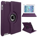 For Apple iPad 9.7 2018 6 Gen A1954 A1893 360 Degree Swivel Stand Smart Protective Cover(Purple)