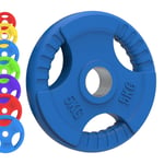 Olympic Tri-Grip Rubber Weight Plates Colour Pairs Sets 2.5 KG