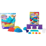 Kinetic Sand, Online Exclusive 2.7kg Mega Mixin’ Bag with 900g Each of Red, Yellow & Rainbow Mix Set with 3 Colours of Kinetic Sand (382g) and 6 Tools, for Kids Aged 3 and Up