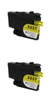 2 Non OEM Yellow Ink cartridge To Replace Brother LC3237 MFC-J6945DW,HL-J6000DW