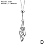 Crystal Stone Holder Halsband Crystal Pendant Hållare Justerbar Silver S