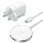 Lychico Chargeur sans Fil magnétique sans Fil intégré avec Chargeur USB C 20 W et câble USB-C de 1,5 m pour iPhone 13/13 Pro/13 mini/13 Pro Max/12/12 Pro/12 mini/12 Pro Max