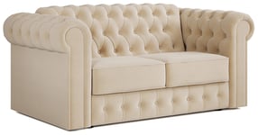 Jay-Be Chesterfield Fabric 2 Seater Sofa Bed - Cream