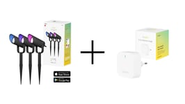 Hombli - Outdoor Smart Spot Light - Kit (3 pcs) Bundle with Hombli Smart Bluetooth Bridge