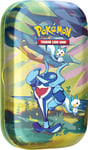 Pokémon TCG: Vibrant Paldea Mini Tin – Palafin & Pachirisu (2 Booster Packs, 1 Sticker Sheet)