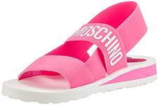 Love Moschino Women's Bicolor Elastic Sandals, Pink, 4 UK