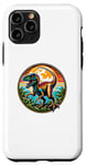 Coque pour iPhone 11 Pro Dino dinosaure vélociraptor rétro