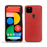 Coque cuir Google Pixel 5 - Coque arrière - Rouge - Cuir lisse premium - Neuf