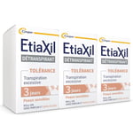 ETIAXIL - Déodorant Détranspirant - Traitement Transpiration Excessive - Aisselles - TOLÉRANCE - Efficacité 3 jours - 3x15 ml