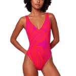 Triumph Flex Smart Summer 08 Padded Cup Swimsuit Rosa Mönstrad Fit Smart 1 Dam