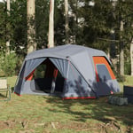 vidaXL Campingtält 10 personer grå och orange 443x437x229 cm 94291