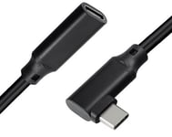 USB-C 3.2 Gen.2 forlængerkabel - Vinklet - Sort - 0.20 m