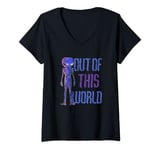 Womens Out of this world alien believer extraterrestrial V-Neck T-Shirt