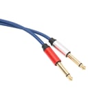 3.5 Mm To 2x 6.35mm Stereo Splitter Cable Gold Plated Mono Male Cable BLW