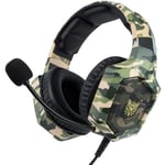Casque Gamer Nintendo switch PS4 Xbox one camouflage avec micro (vert)