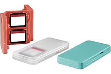 Hama Boîtier pour jeux Nintendo Switch (pour 12 jeux, 4 par boîtier, jeu de 3 pour stocker 4 jeux par boîte de rangement) Rouge/Bleu/Transparente
