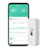 WiFi-fuktighets- och temperaturmätare: Smart hygrometer för fjärrövervakning och larm, inomhus termometer med hög noggrannhet (1 st)