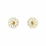 Georg Jensen DAISY Örhänge Silver guldpläterad WHITE ENAMEL 7 MM