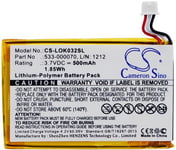 Kompatibelt med Logitech Y-R0032, 3.7V, 500 mAh