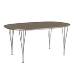 Fritz Hansen - B611 Superellips, 90x135 cm, Laminat, Brown Ottawa, Krom - Matbord - Arne Jacobsen,Bruno Mathsson,Piet Hein - Brun - Metall/Trä