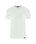 Dsquared2 Mens Green Icon Box Logo on Sleeve White Underwear T-Shirt - Size X-Large