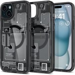 Spigen iPhone 15 (6.1) Ultra Hybrid ZeroOne MagFit Case - Crystal Clear MagSafe Compatible with ZeroOne Back - Certified Military-Grade Protection - Clear Durable Back Panel + TPU Bumper