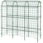 Spaljé för klätterväxter, justerbar spaljé, växtspaljé med nät, växtram, stål, grön, 43 x 182 x 183 cm för trädgård, balkong