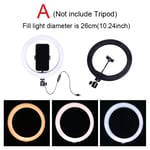 10 inch selfie ring light with tripod stand phone ring light USB Powered selfie light with 3 Color Modes and 10 Brightness-10inch