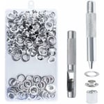 100 st set med öljetter 14 mm öljettkit öljettverktyg metall öljett öljettkit