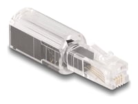 Delock - Telefonadapter - Rj-10 (Hane) Till Rj-10 (Hona) Vridbar - Transparent, Svart