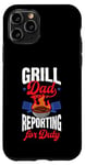 Coque pour iPhone 11 Pro Grill Dad se présente au travail, le 4 juillet, papa, blague